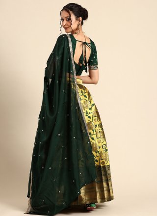 Silk Lehenga Choli with Weaving and Zari Work