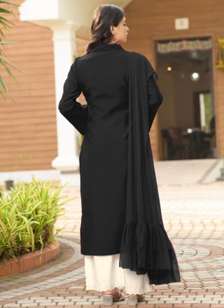 Silk Palazzo Salwar Suit In Black