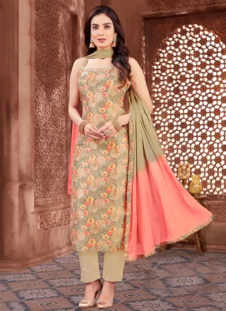Silk Pant Style Suit In Beige Color