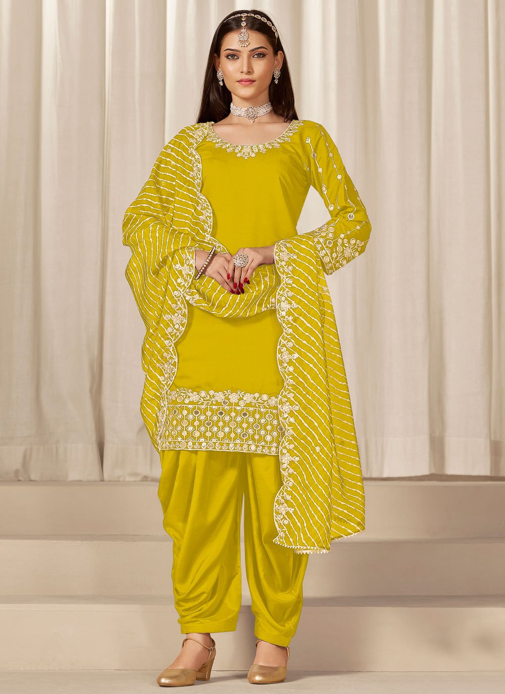 Yellow New Latest Punjabi Salwar Suit Yellow White Punjabi Salwar