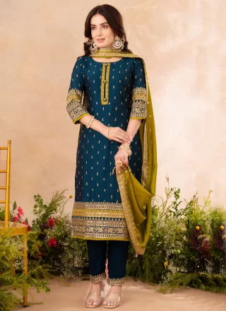 Silk Salwar Suit In Morpeach Color