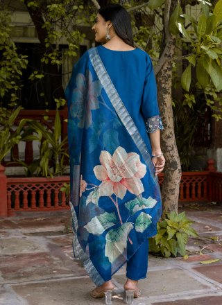 Silk Salwar Suit with Embroidered Work