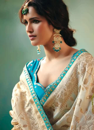Silk Trendy Saree In Cream