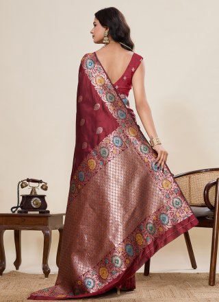 Silk Trendy Saree In Maroon