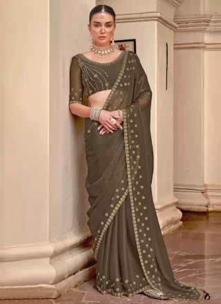 Silk Trendy Saree with Cut Dana and Cut Work