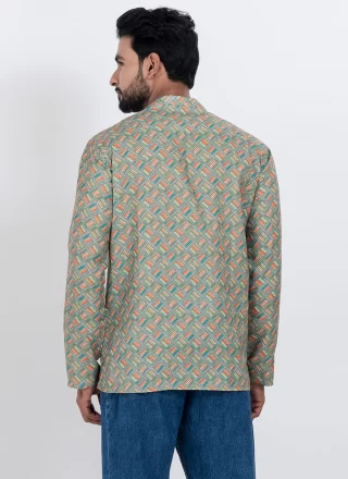 Snazzy Multi Colour Cotton Short Kurta with Digital Print Work