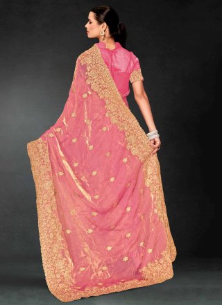Sparkling Pink Fandy Designer Saree