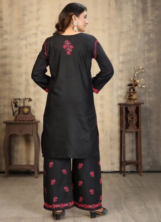 Spectacular Black Rayon Casual Kurti