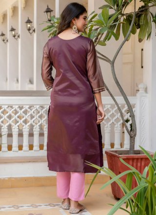 Sterling Purple Silk Blend Designer Kurti