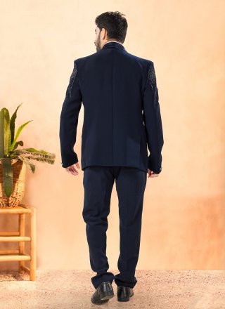 Suiting Tuxedo Suit In Blue Colour