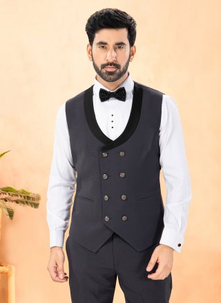 Suiting Tuxedo Suit In Grey Colour