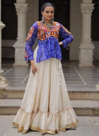 Superb Blue Cotton Readymade Lehenga Choli