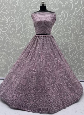 Tantalizing Mauve Net Lehenga Choli