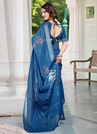 Teal Cotton Classic Saree