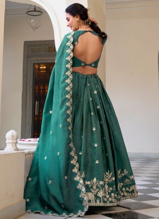Teal Crush A - Line Lehenga Choli