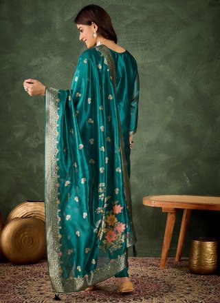 Teal Organza Readymade Style