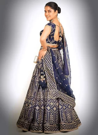 Teal Silk Lehenga Choli