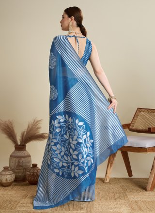 Teal Silk Woven Work Classic Sari
