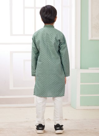Thread Work Art Silk Kurta Pyjama