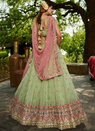 Tissue A - Line Lehenga Choli with Embroidered, Sequins and Zari Work