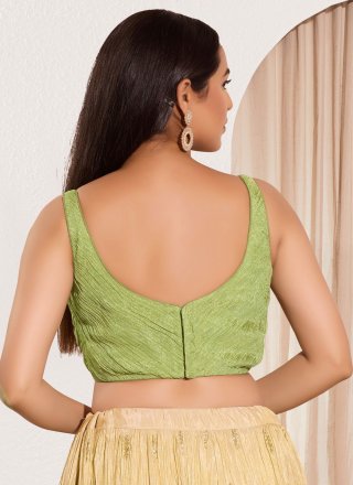 Tissue Designer Blouse In Green Color