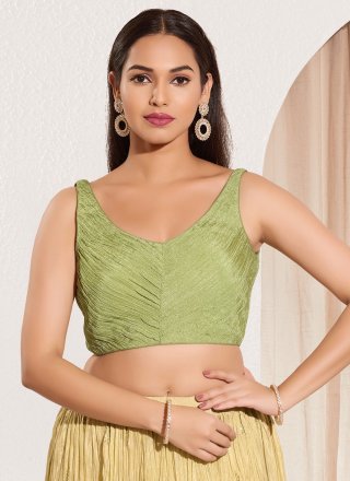 Tissue Designer Blouse In Green Color