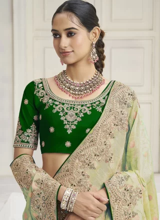 Tissue Trendy Saree In Green