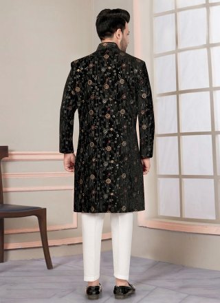 Velvet Indo Western In Black and Multi Colour