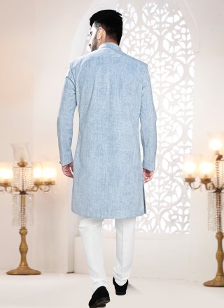 Velvet Indo Western In Blue