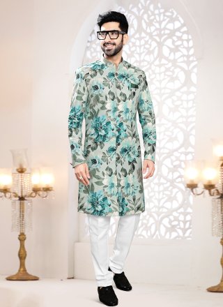 Velvet Indo Western with Print Work