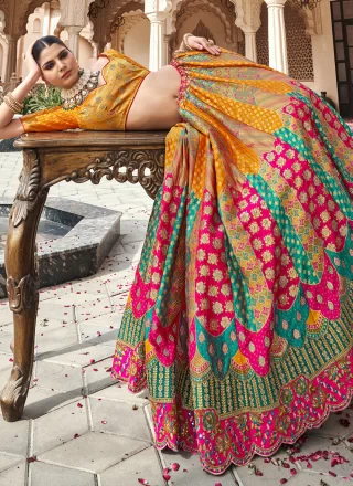 Versatile Multi Colour Banarasi Silk Lehenga Choli