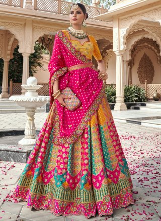 Versatile Multi Colour Banarasi Silk Lehenga Choli