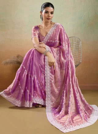Versatile Purple Chiffon Classic Sari