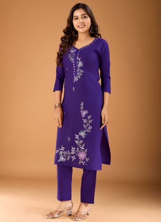 Violet Cotton Casual Kurti