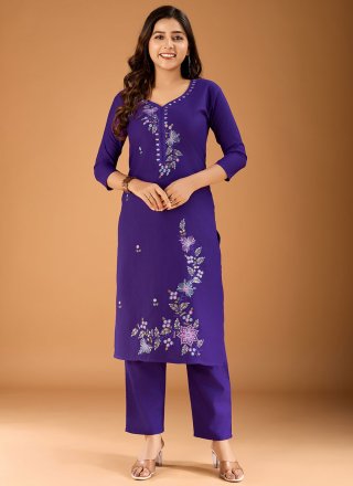 Violet Cotton Casual Kurti