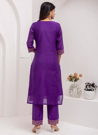 Violet Jacquard Silk Jacquard Work Readymade Salwar Suit