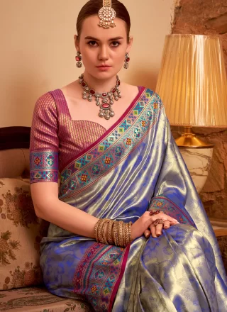 Violet Silk Classic Sari
