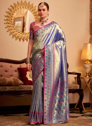 Violet Silk Classic Sari