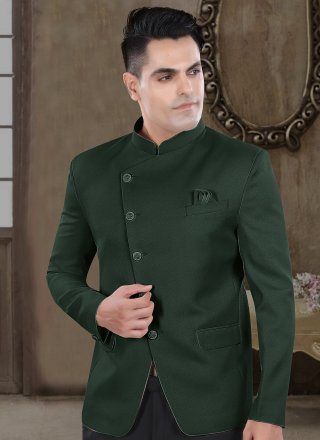 Viscose Jodhpuri Suit In Green