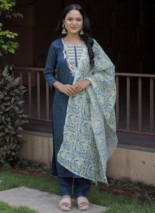 Viscose Salwar Suit In Blue