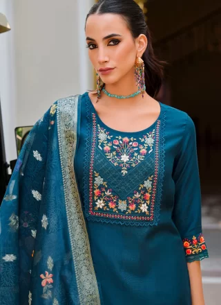 Viscose Salwar Suit with Embroidered Work