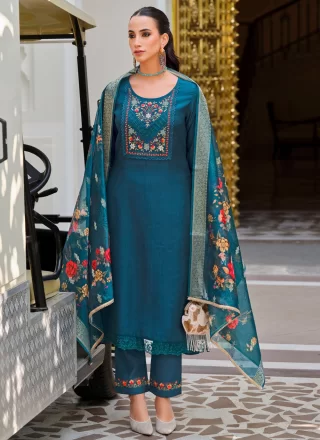 Viscose Salwar Suit with Embroidered Work