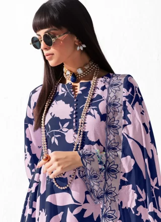 Vivacious Multi Colour Muslin Salwar Suit