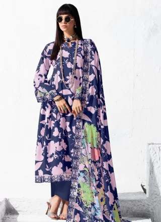 Vivacious Multi Colour Muslin Salwar Suit