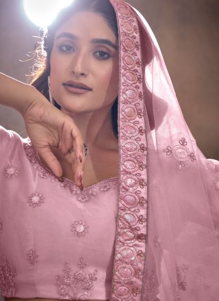 Vivid Pink Net Lehenga Choli