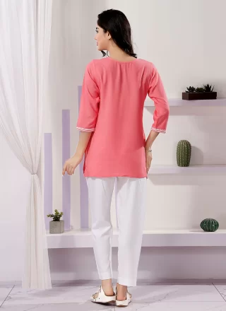 Vivid Pink Rayon Casual Kurti