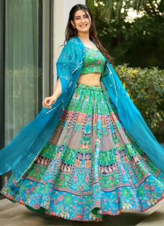 Voguish Multi Colour Silk Readymade Lehenga Choli