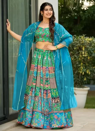 Voguish Multi Colour Silk Readymade Lehenga Choli