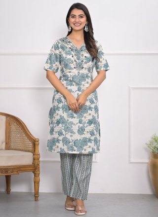 White Chanderi Casual Kurti