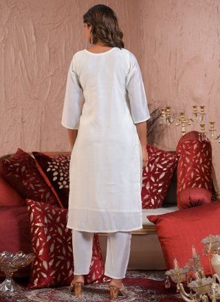 White Chanderi Readymade Style